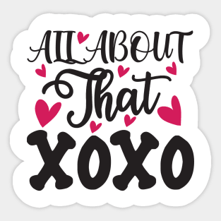 All About The XOXO Tees Valentines Day Sticker